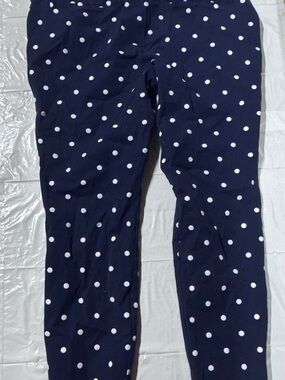 Old Navy Navy and White Polka Dot Pixie Ankle Pants